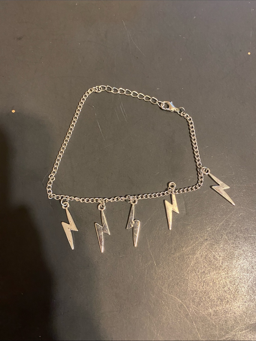 Silver Lightning Bolt Charm Bracelet